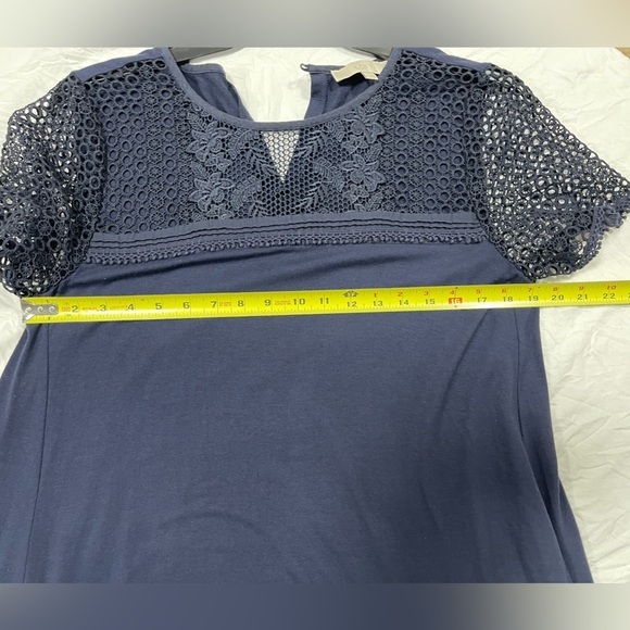 Loft Navy blue lace knit dress women’s size L - Picture 10 of 13